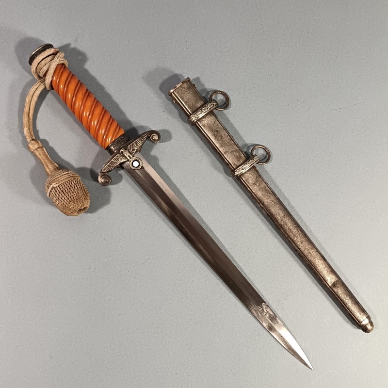 DAGUE ALLEMANDE WEHRMACHT POUR LA HEER MODELE 1935 AVEC POIGNEE ORANGE ET DRAGONNE MARQUAGE CARL WUSTHOF SOLINGEN